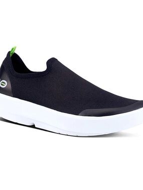 Oofos Oomg  Black Athletic Low Recovery Pull On Shoes black slip-on 8 w